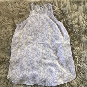 Print sleeveless blouse💜🤍